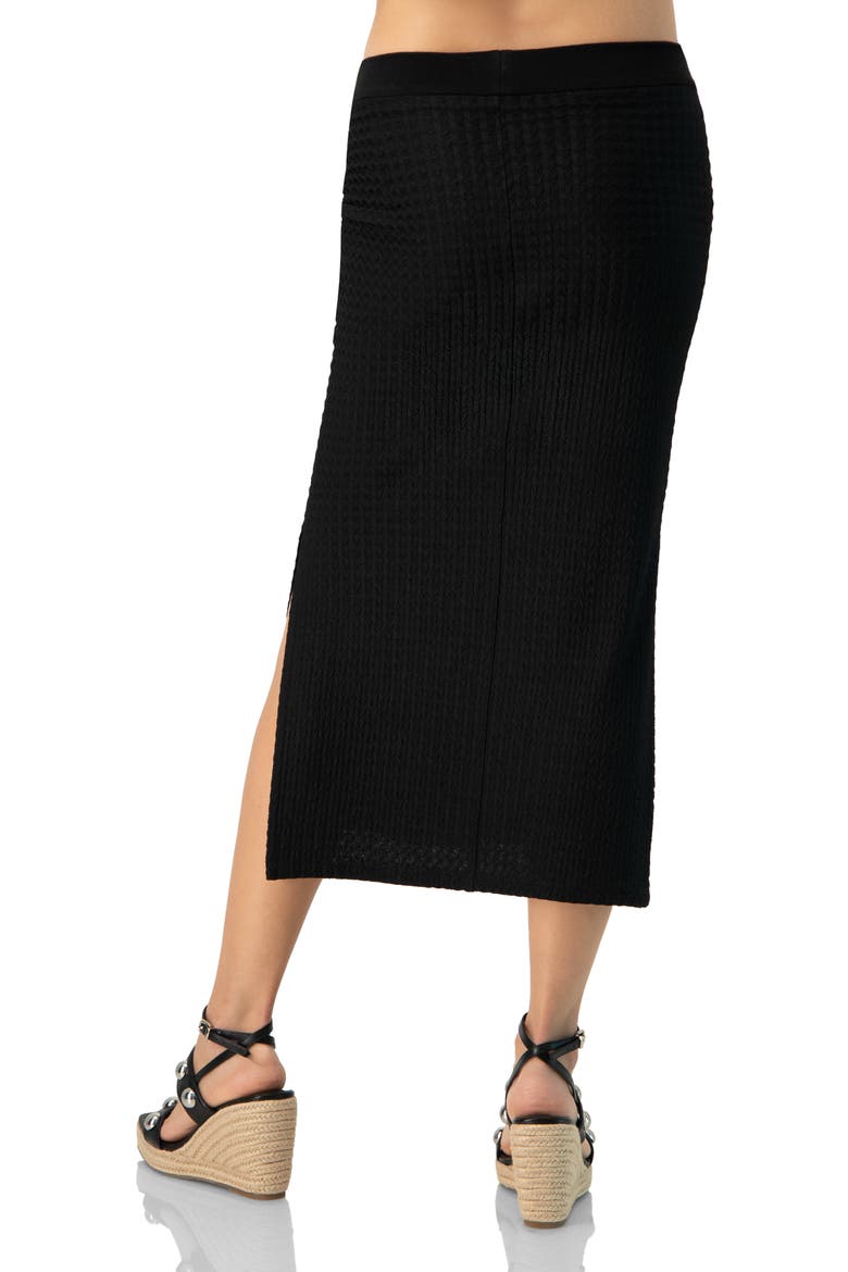 Midi Knit Skirt with Side Slits, Alternate, color, Black