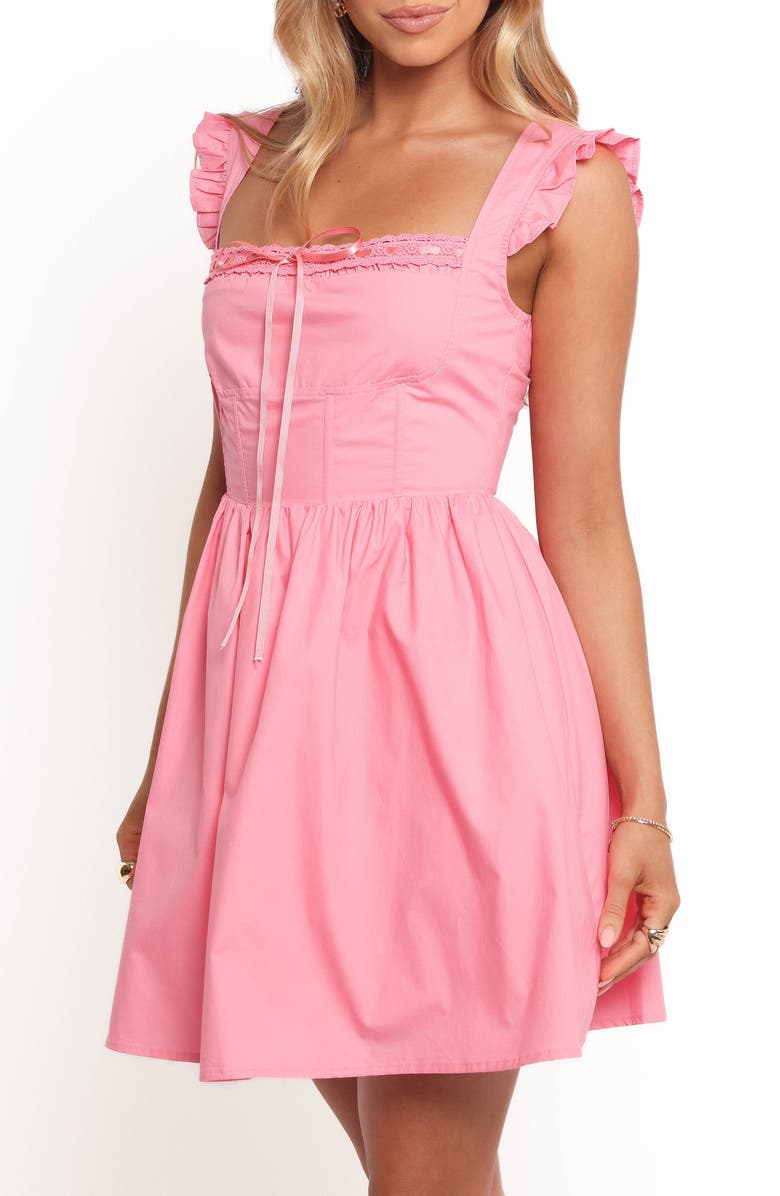 Petal & Pup Anastasia Cutout Back Minidress, Alternate, color, Pink