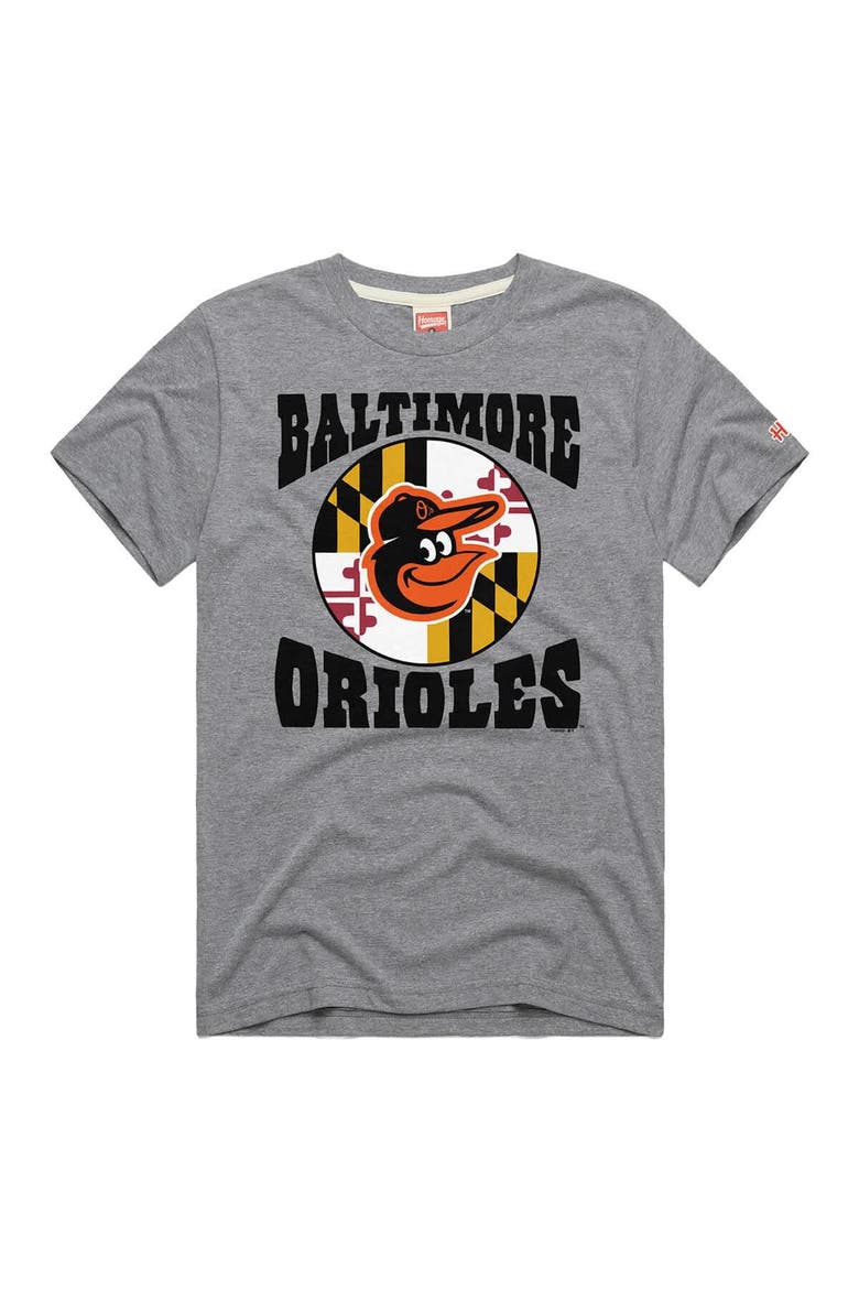 Men's Homage  Gray Baltimore Orioles Hyper Local Tri-Blend T-Shirt, Alternate, color, Gray