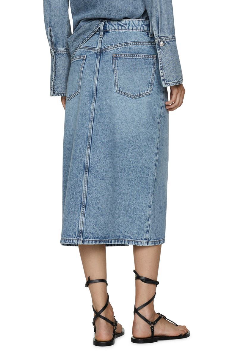 MANGO Denim Midi Skirt, Alternate, color,