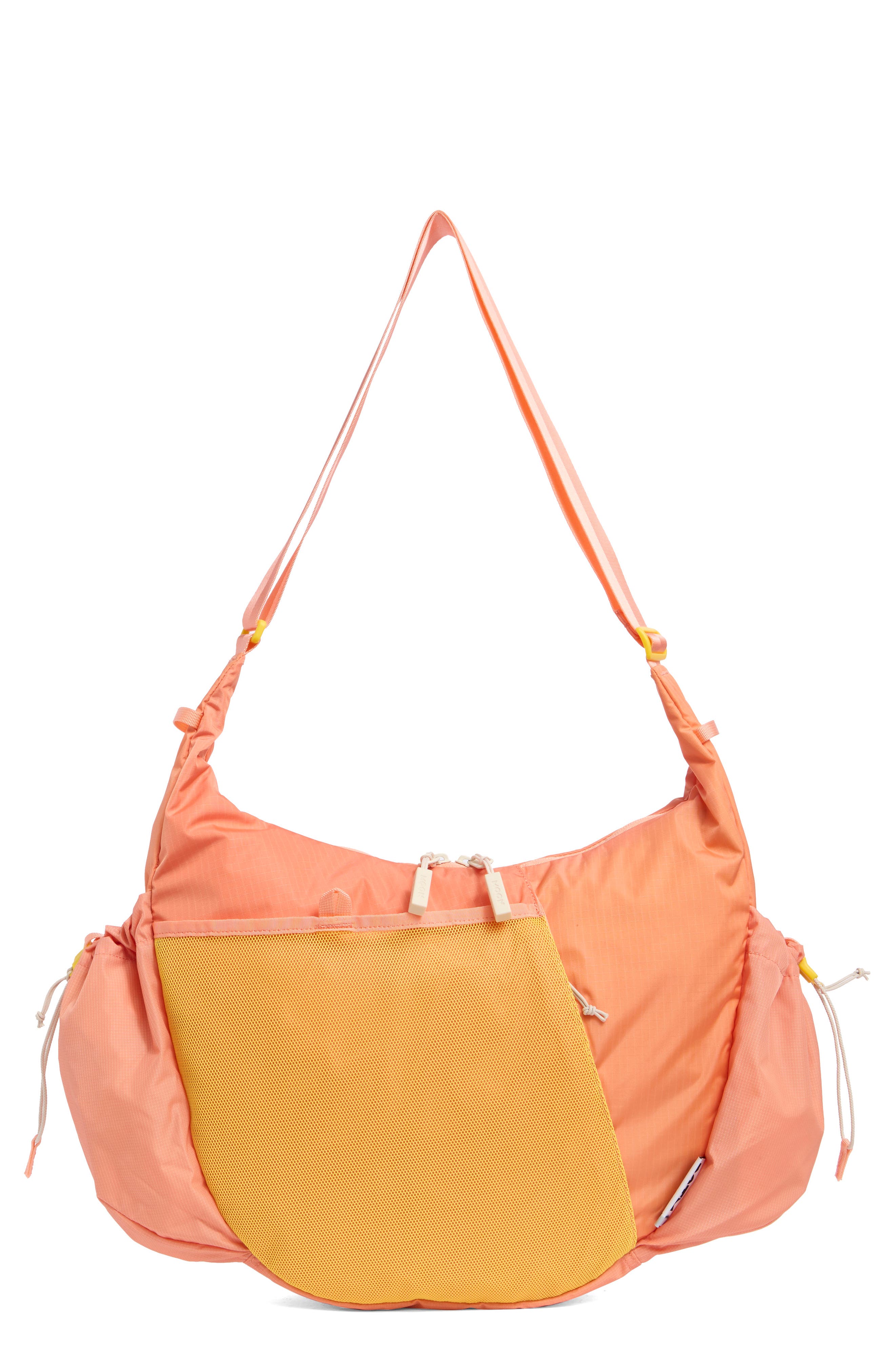 Water Resistant Crescent Crossbody Bag, Main, color, SUNSET CORAL