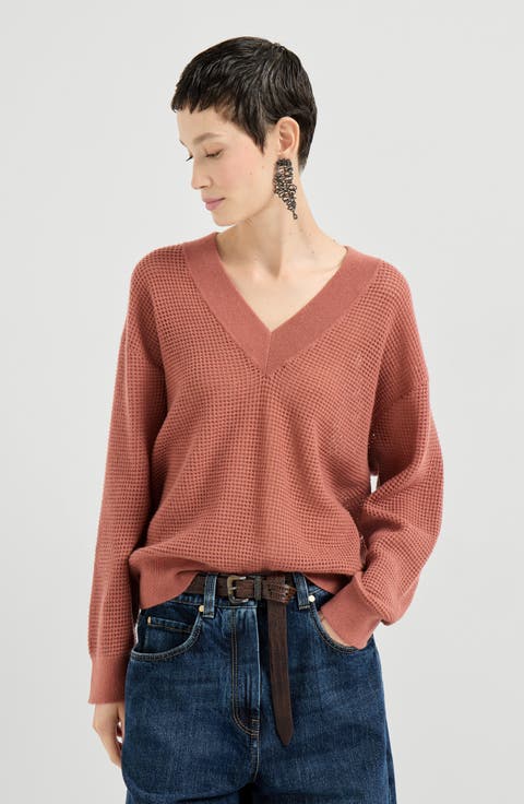 Cashmere net sweater