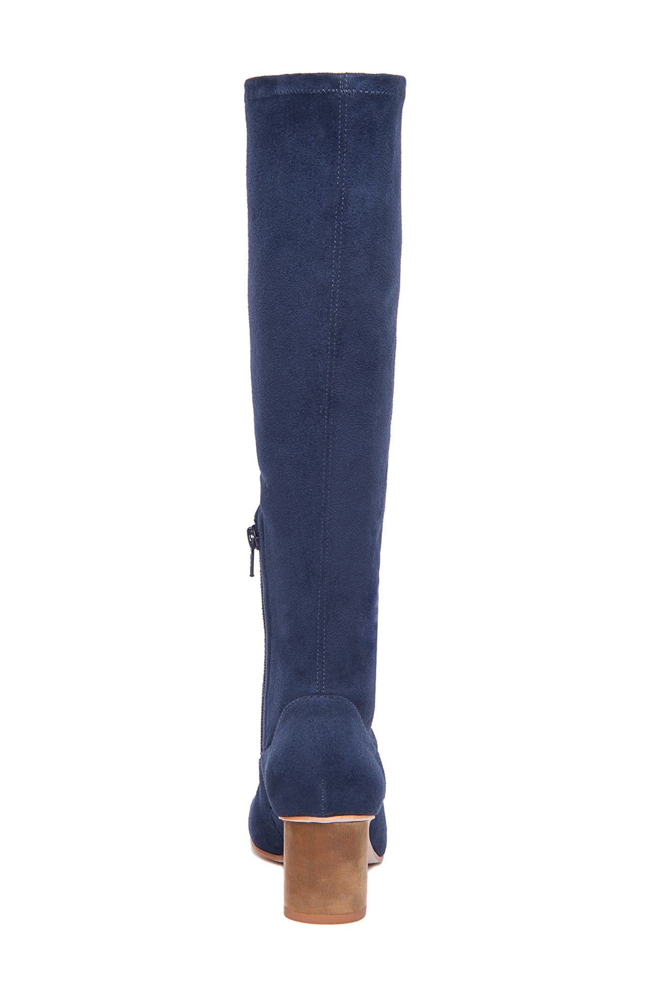 Bernardo Knee High Boot, Alternate, color, NAVY FABRIC