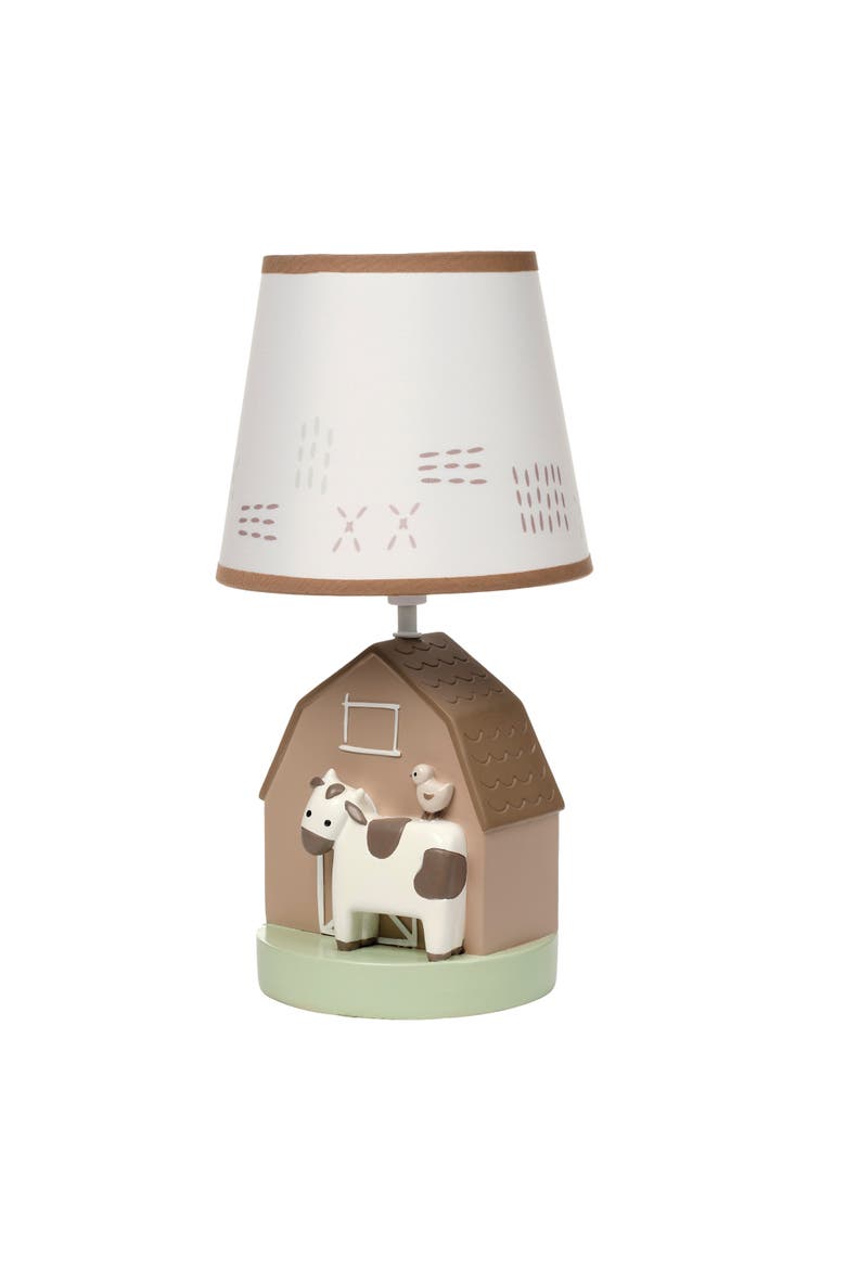 Farmyard Friends Decorative Tabletop Nursery Lamp with Shade, Alternate, color, Cream