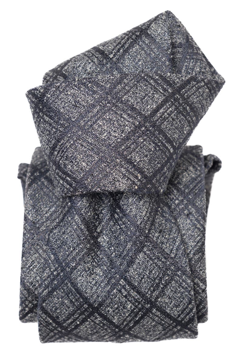Empoli - Extra Long Silk Jacquard Tie for Men, Alternate, color, Slate Grey