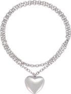 Adornia Puff Heart Double Wrap Necklace