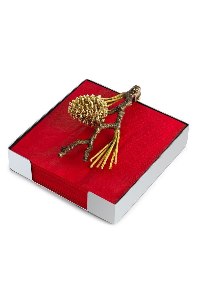 Michael Aram Pine Cone Cocktail Napkin Holder, Main, color, Gold Multi