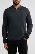 Robert Barakett Forthill Herringbone Half Zip Polo Sweater