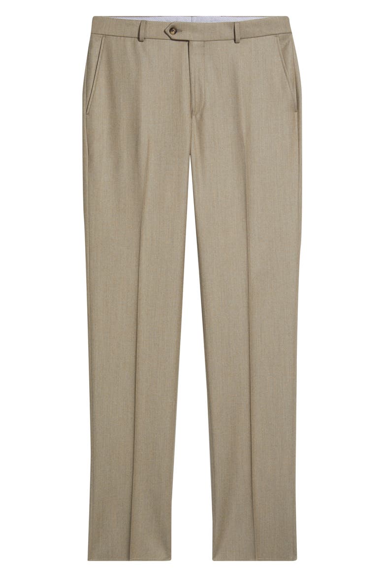Wool & Cashmere Flannel Dress Pants, Alternate, color, DARK TAN