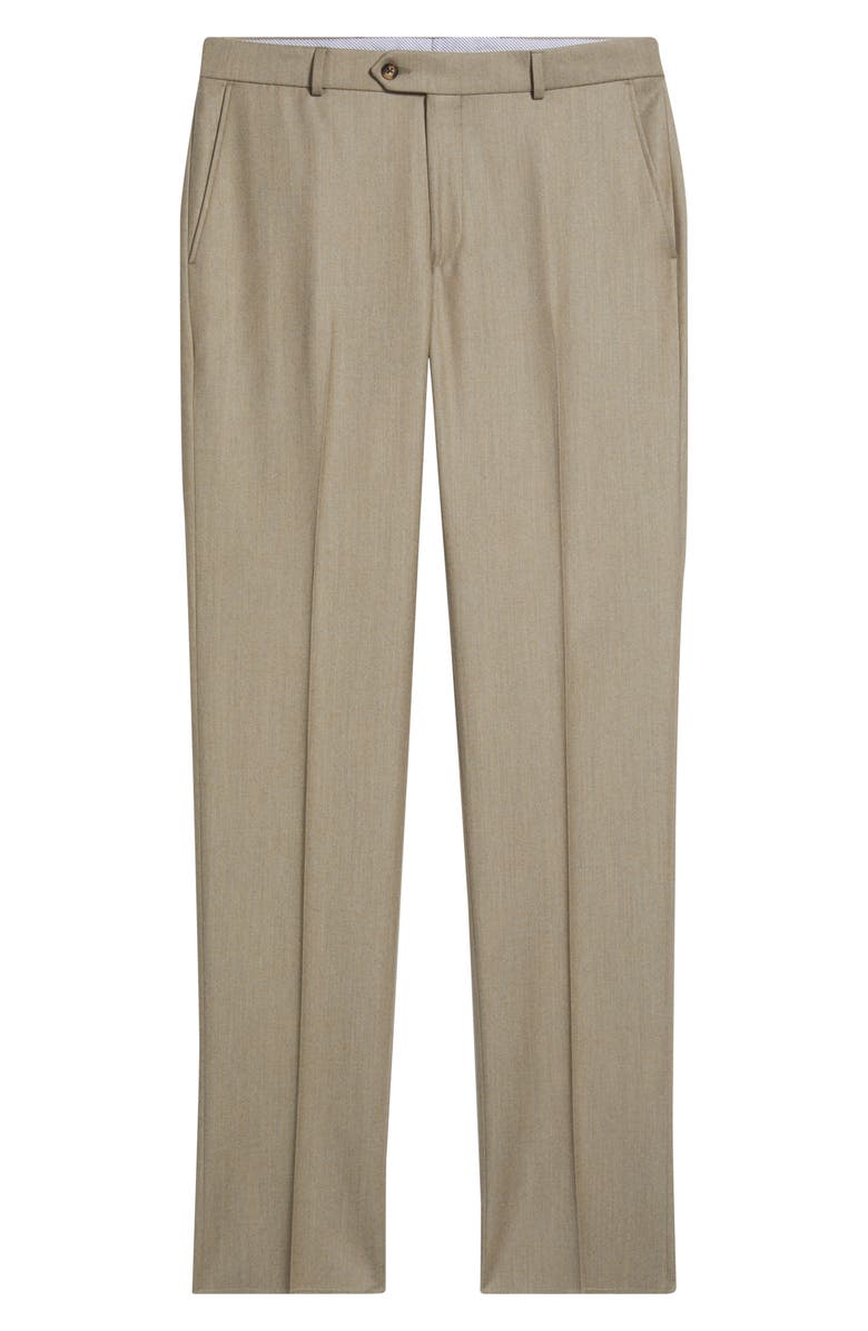 Berle Wool & Cashmere Flannel Dress Pants, Alternate, color, Dark Tan