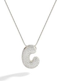 Mint & Lily Pave Bubble Initial Necklace