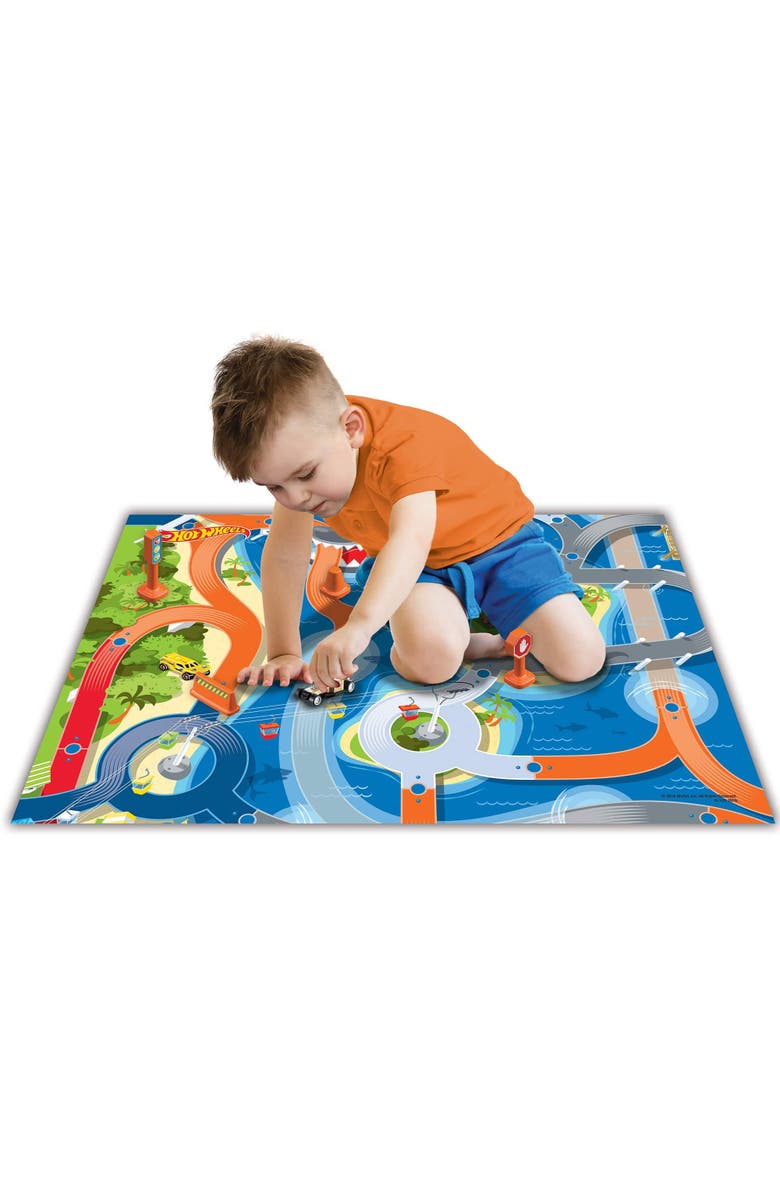 Imaginmat Deluxe Hot Wheels Floor Playmat & Toy Car, 30.5 X 20.5",Kids 3+, Alternate, color, Multicolored