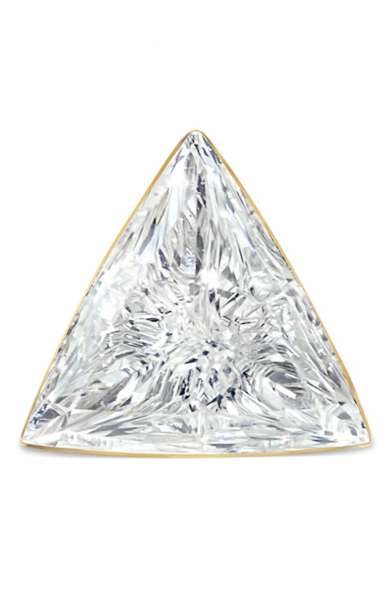 Diamond Triangle Single Stud Earring, Alternate, color, YELLOW GOLD