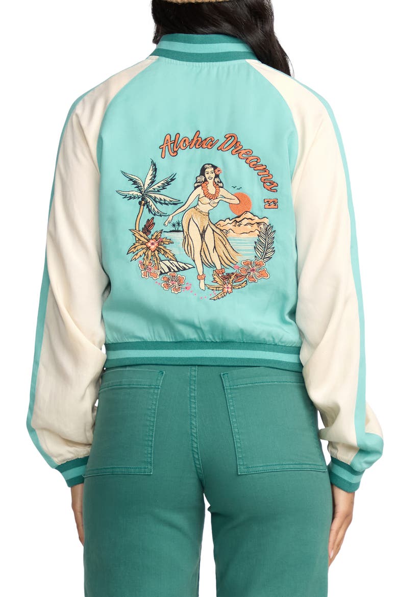Dream Vacation Varsity Jacket, Alternate, color, MISTY BLUE