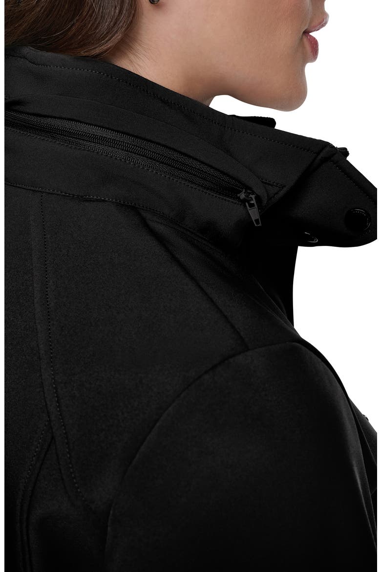 Tinsley Belted Softshell Trench Coat, Alternate, color, BLACK