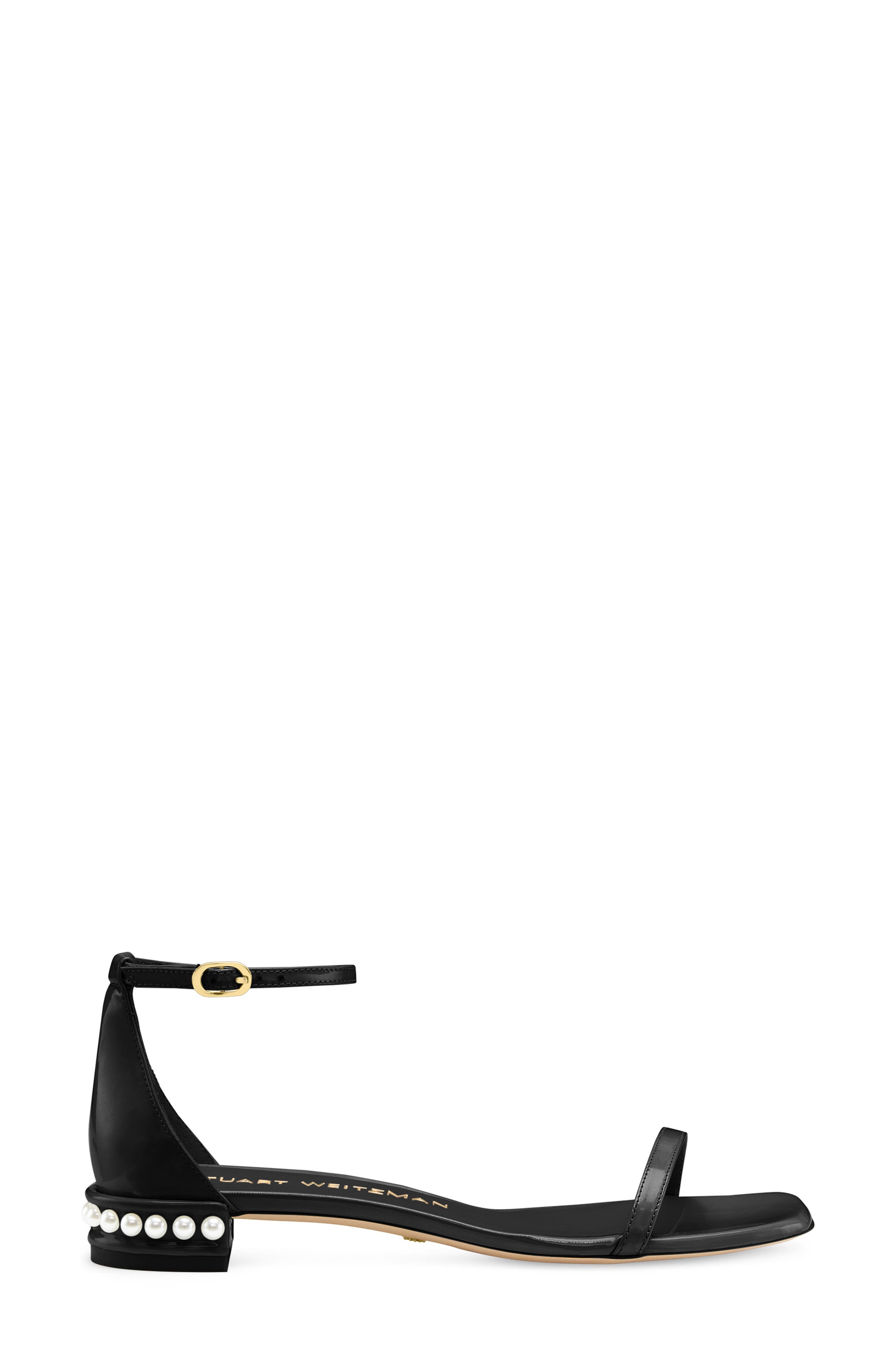 Stuart Weitzman Nudistcurve Imitation Pearl Flat Sandal, Alternate, color, 