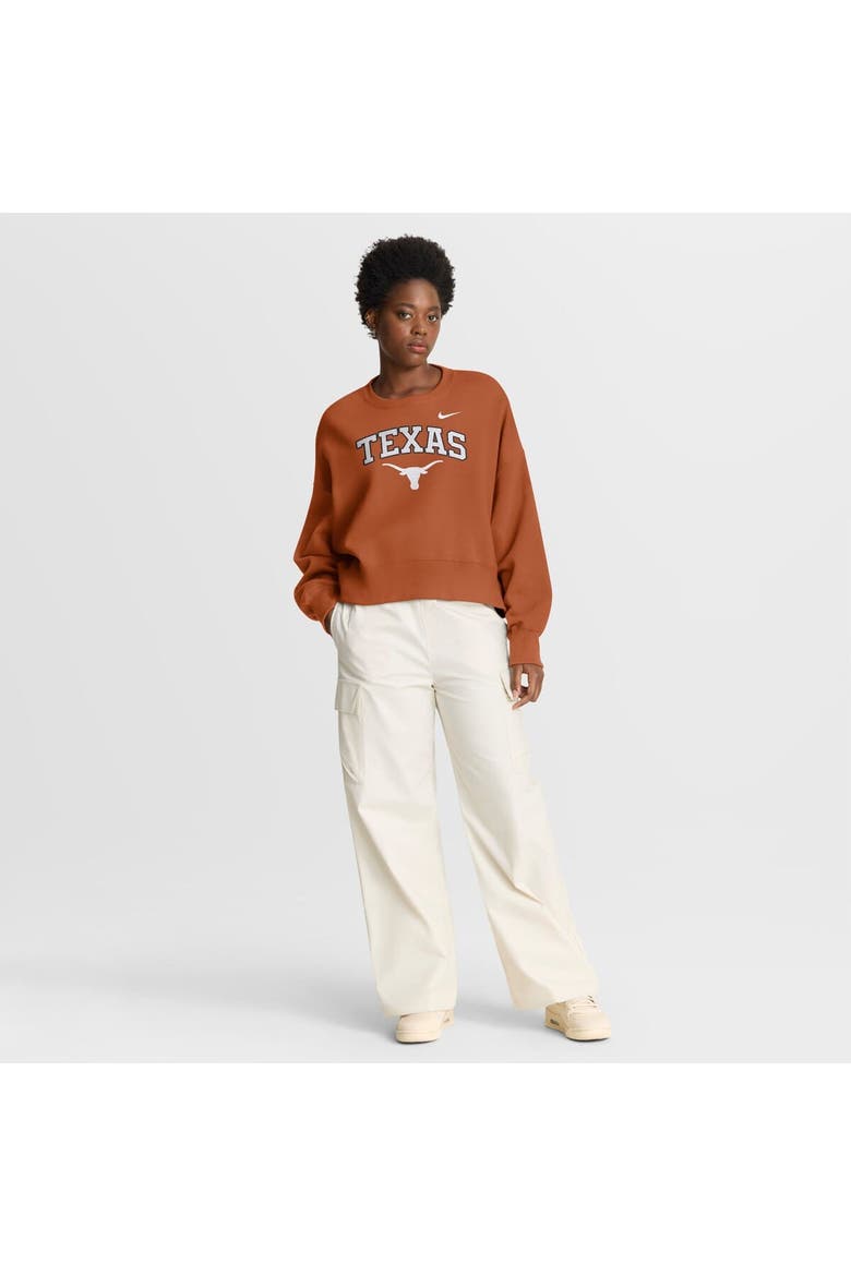 Women's Nike Texas Orange Texas Longhorns Oversized Phoenix Arch Pullover Sweatshirt, Alternate, color, Burnt Orange