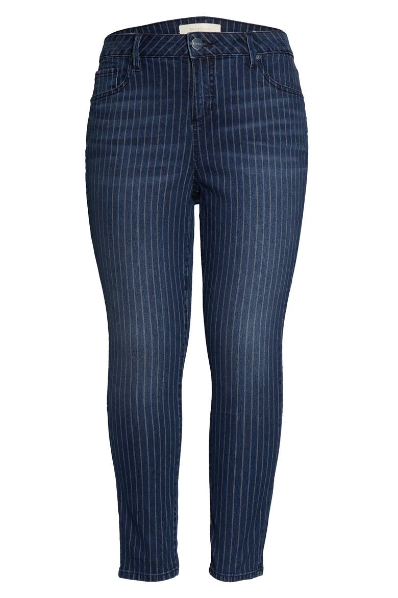 High Waist Pinstripe Ankle Jeans, Alternate, color, JENNA