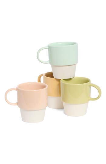Now Designs Flora Set Of 4 Nesting Mugs In Multi