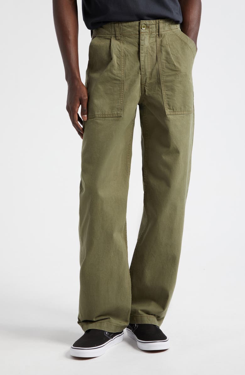Noah Pleated Cotton Twill Utility Pants, Main, color, 