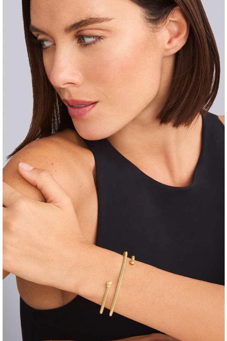 Signature Caviar Coil Bracelet, Alternate, color, GOLD