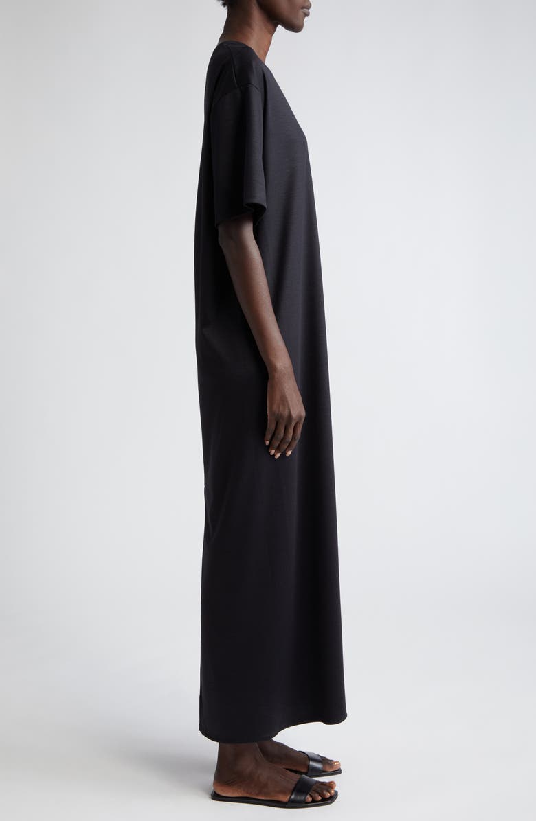 The Row Amo Relaxed Wool Maxi T-Shirt Dress, Alternate, color,