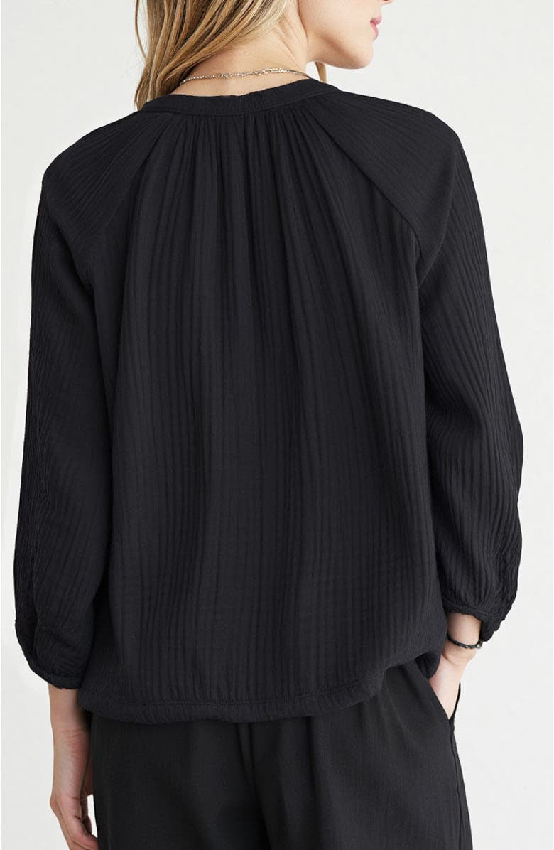 ocean+main Gauze Top, Alternate, color, Black