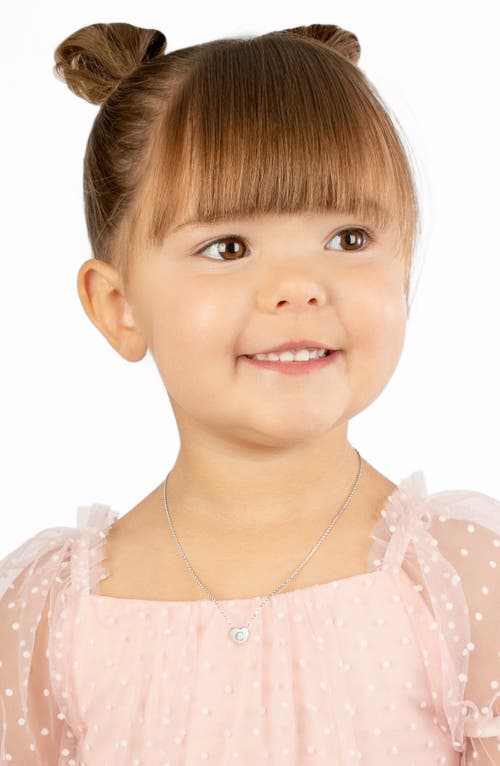 Tiny Blessings Sterling Silver Mini Sliding Heart & Engraved Initial 12-14" Necklace In Metallic