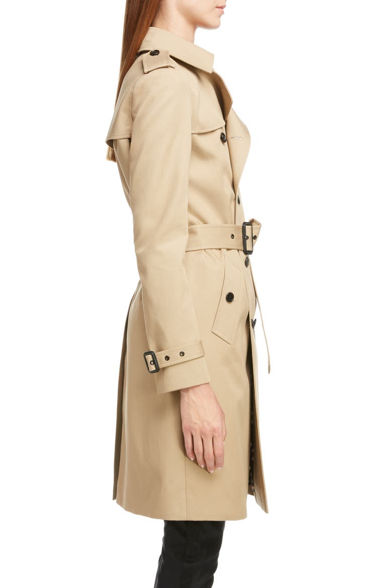 Double Breasted Gabardine Trench Coat, Alternate, color, SABLE