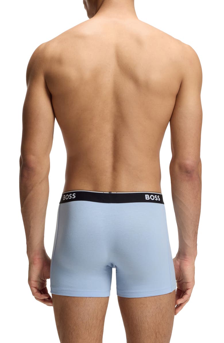 BOSS Assorted 3-Pack Power Stretch Cotton Boxer Briefs, Alternate, color, Open Blue