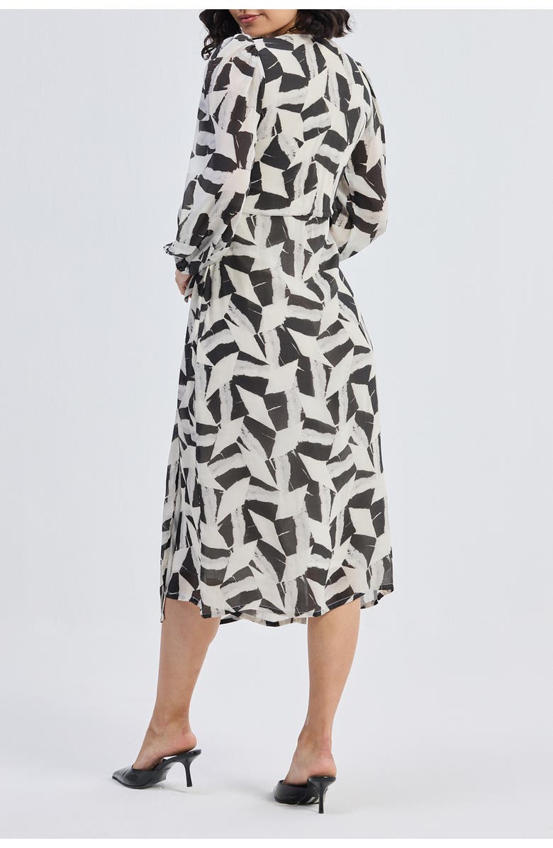 Reistor Midi Wrap Dress in Abstract Mosaic, Alternate, color, 