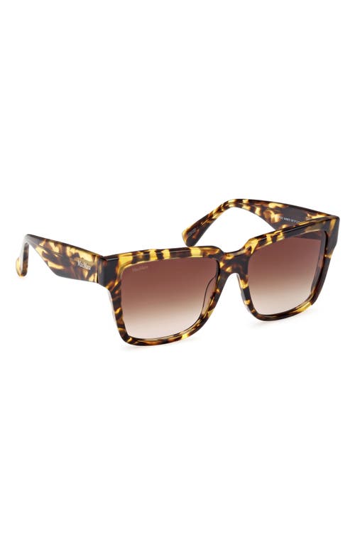 Max Mara Glimpse2 57mm Gradient Polarized Square Sunglasses In Brown