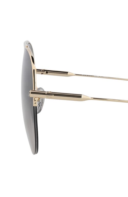 Gucci 61mm Aviator Sunglasses In Gold Gold Grey