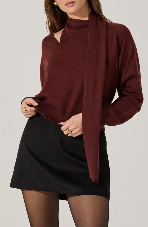 Astr The Label Silvana Scarf Sweater In Brown