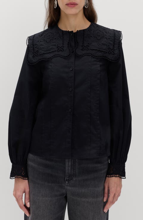 Broderie Collar Shirt