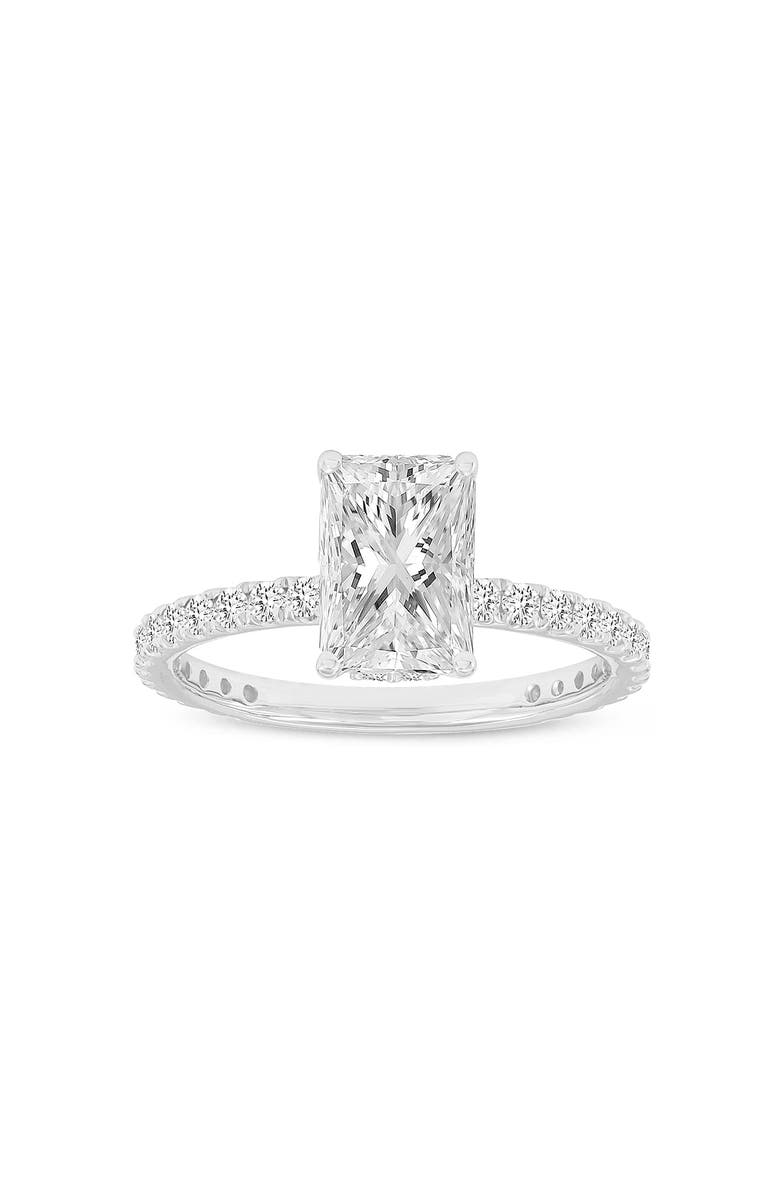 LuvMyJewelry Sia 14K Gold Radiant Cut Lab Grown Diamond Hidden Halo Ring - 2.25 Ct, Main, color, 14K White Gold