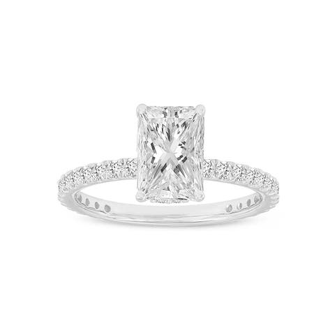 Sia 14K Gold Radiant Cut Lab Grown Diamond Hidden Halo Ring - 2.25 Ct