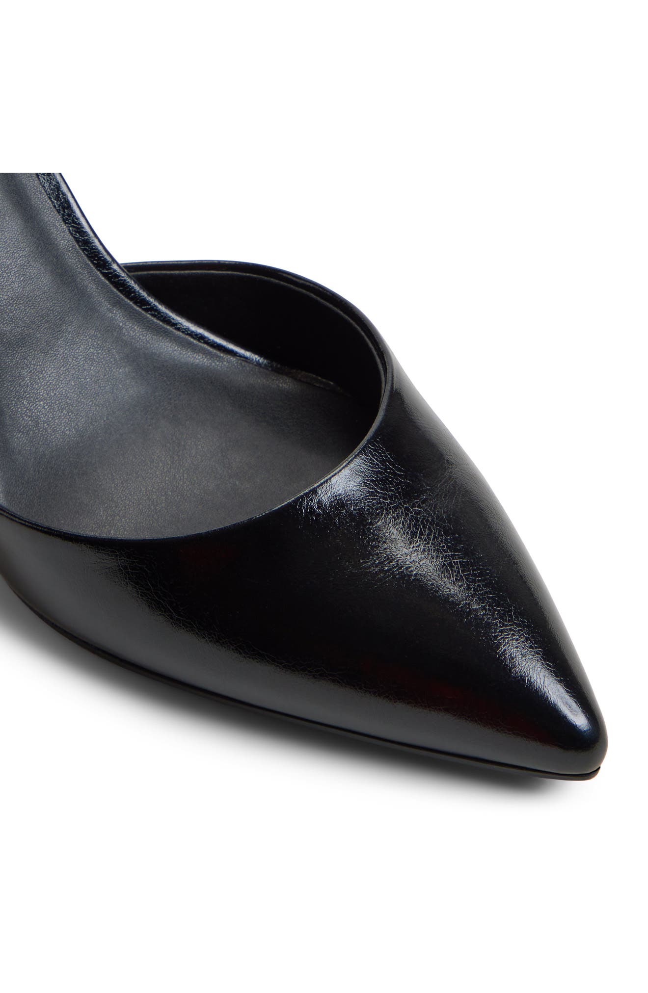 Jannine Ankle Strap Pump, Alternate, color, JET BLACK CRUSHED