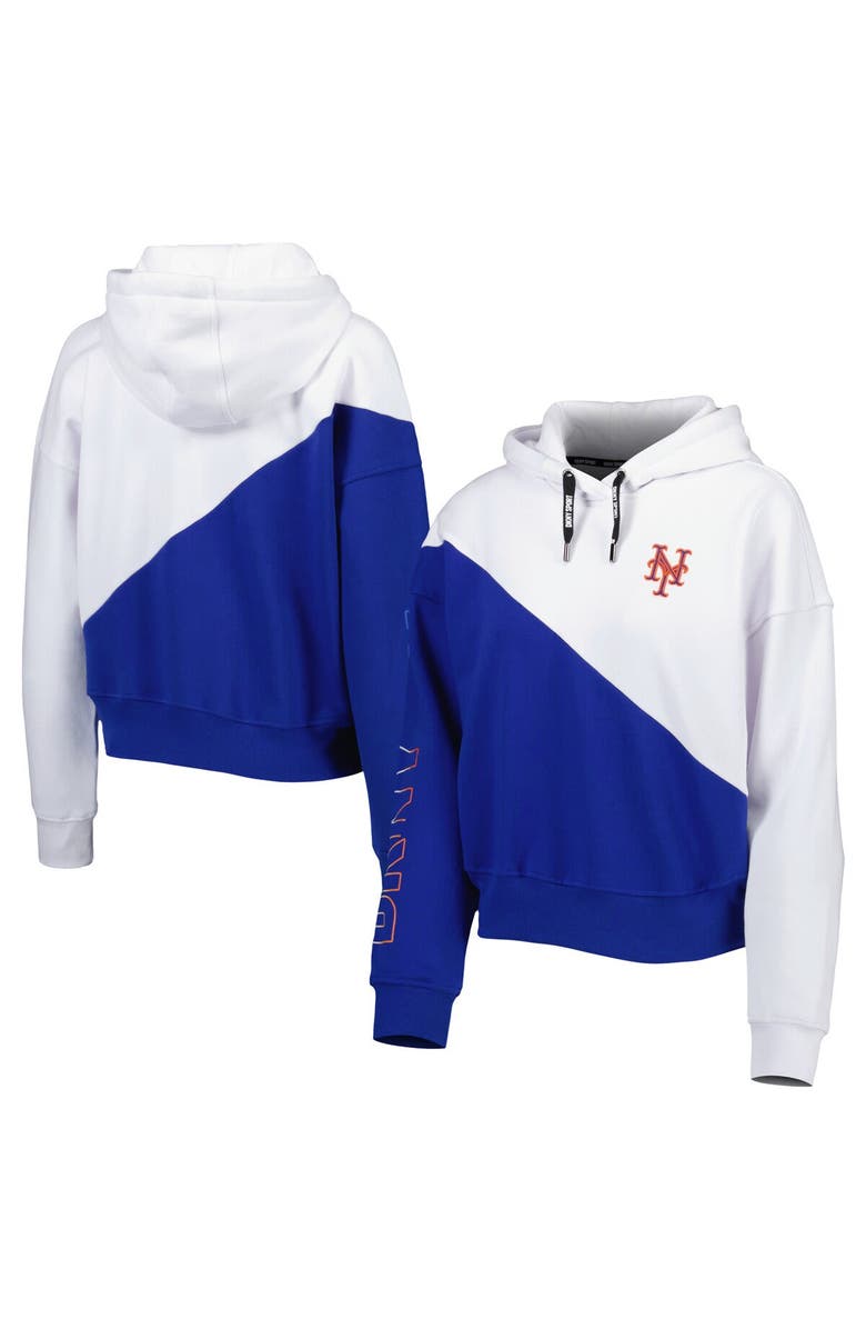 DKNY SPORT Women's DKNY Sport Royal/White New York Mets Bobbi Colorblock Pullover Hoodie, Main, color, 