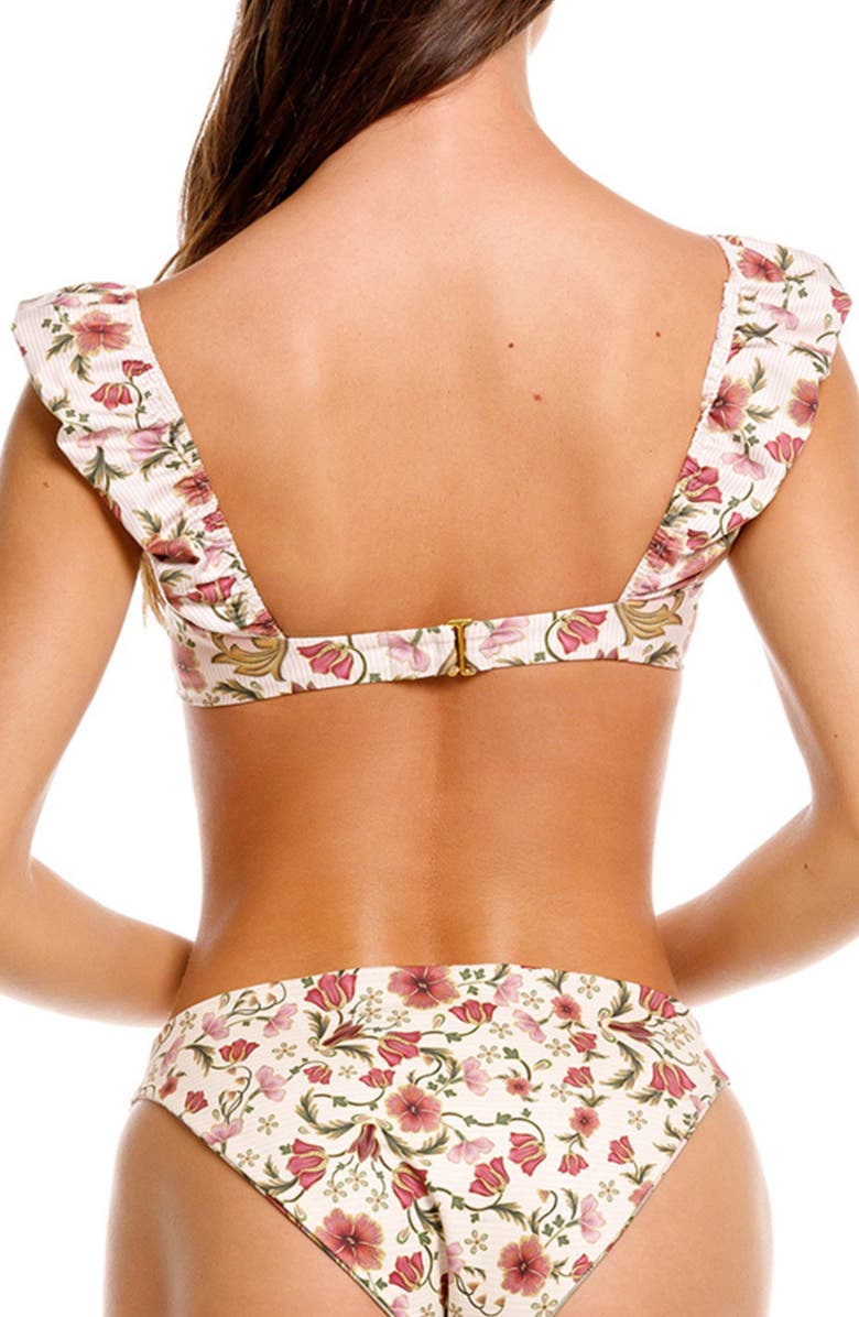 Agua Bendita Lupita Cap Sleeve Bikini Top, Alternate, color, Pink