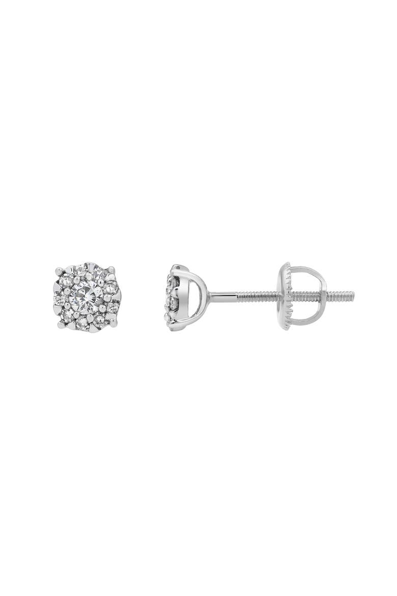 Ethereal 14K White Gold Cluster Diamond Unisex Earrings - 0.25 Ct, Alternate, color, 14K White Gold