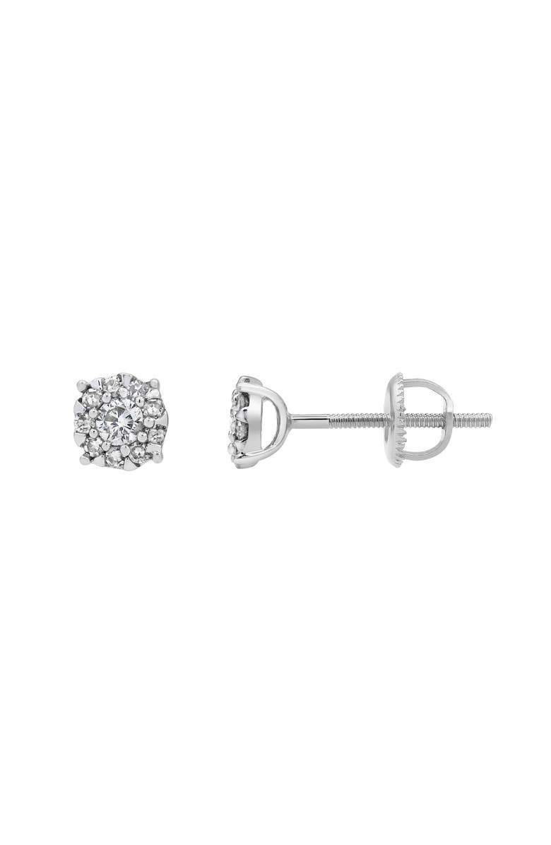 LuvMyJewelry Ethereal 14K White Gold Cluster Diamond Unisex Earrings - 0.25 Ct, Alternate, color, 14K White Gold