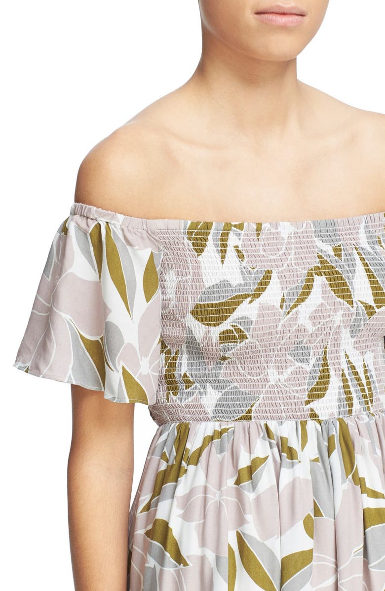 Free People 
Louise
 Off the Shoulder Smocked Minidress, Alternate, color, 