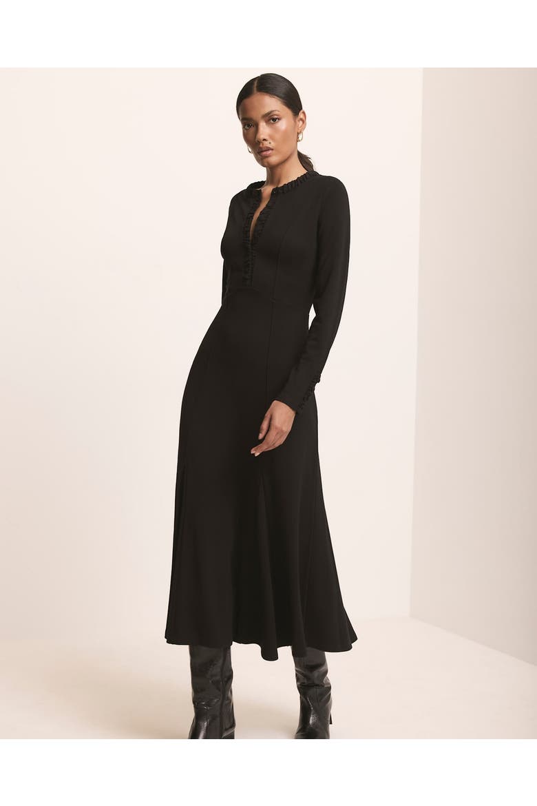 Jersey Midi Dress, Alternate, color, Black