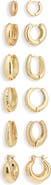 NATASHA Set of 6 Huggie Hoop Earrings