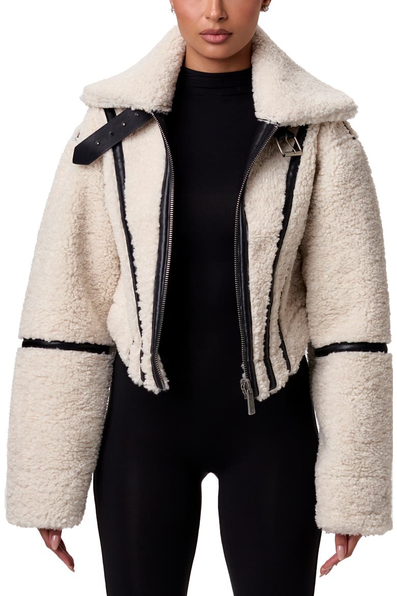 Reversible Faux Shearling Jacket, Main, color, CREAM