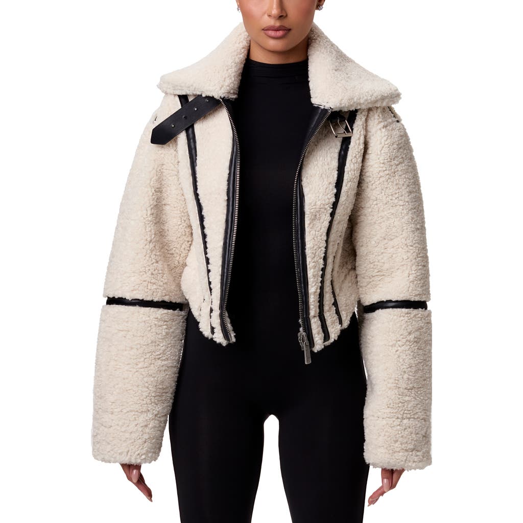 Naked Wardrobe Reversible Faux Shearling Jacket In Multi