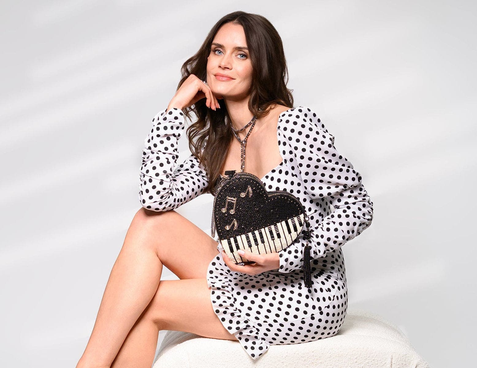 Mary Frances Accessories Heart Beat Crossbody Handbag, Alternate, color, Black