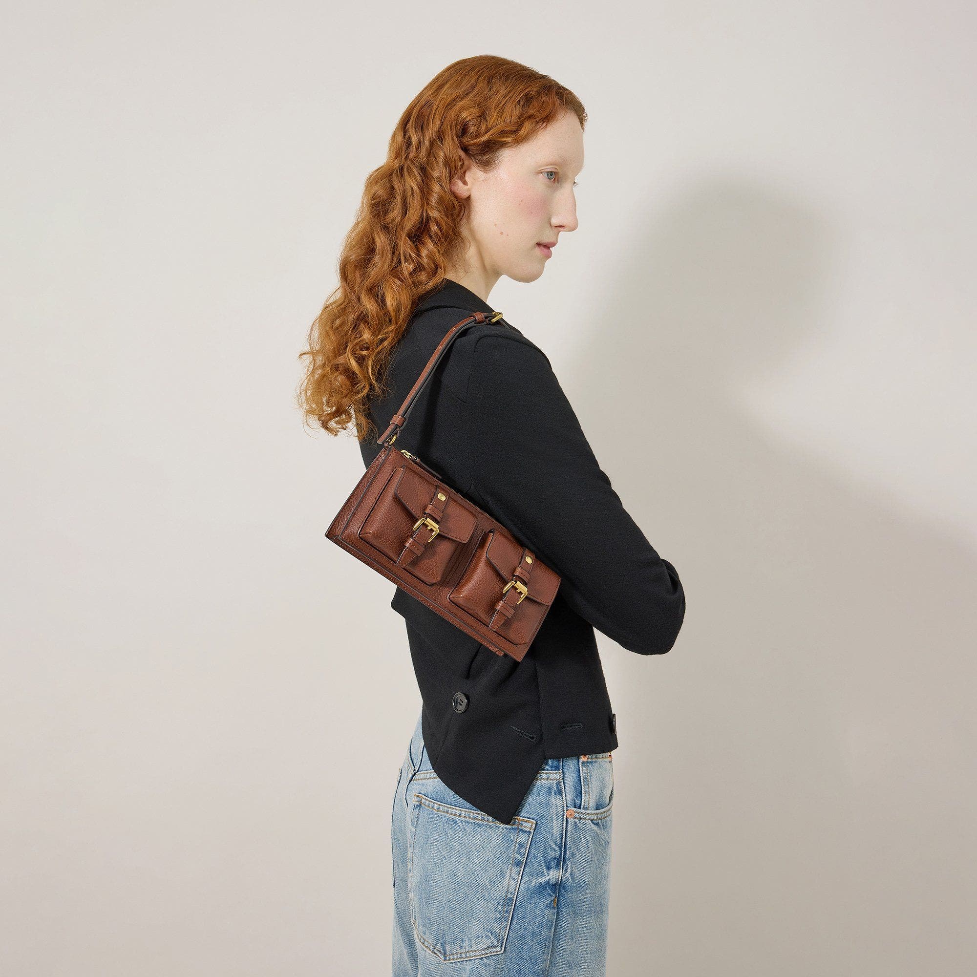 Mulberry Mini Roxanne Shoulder Bag, Alternate, color, Oak