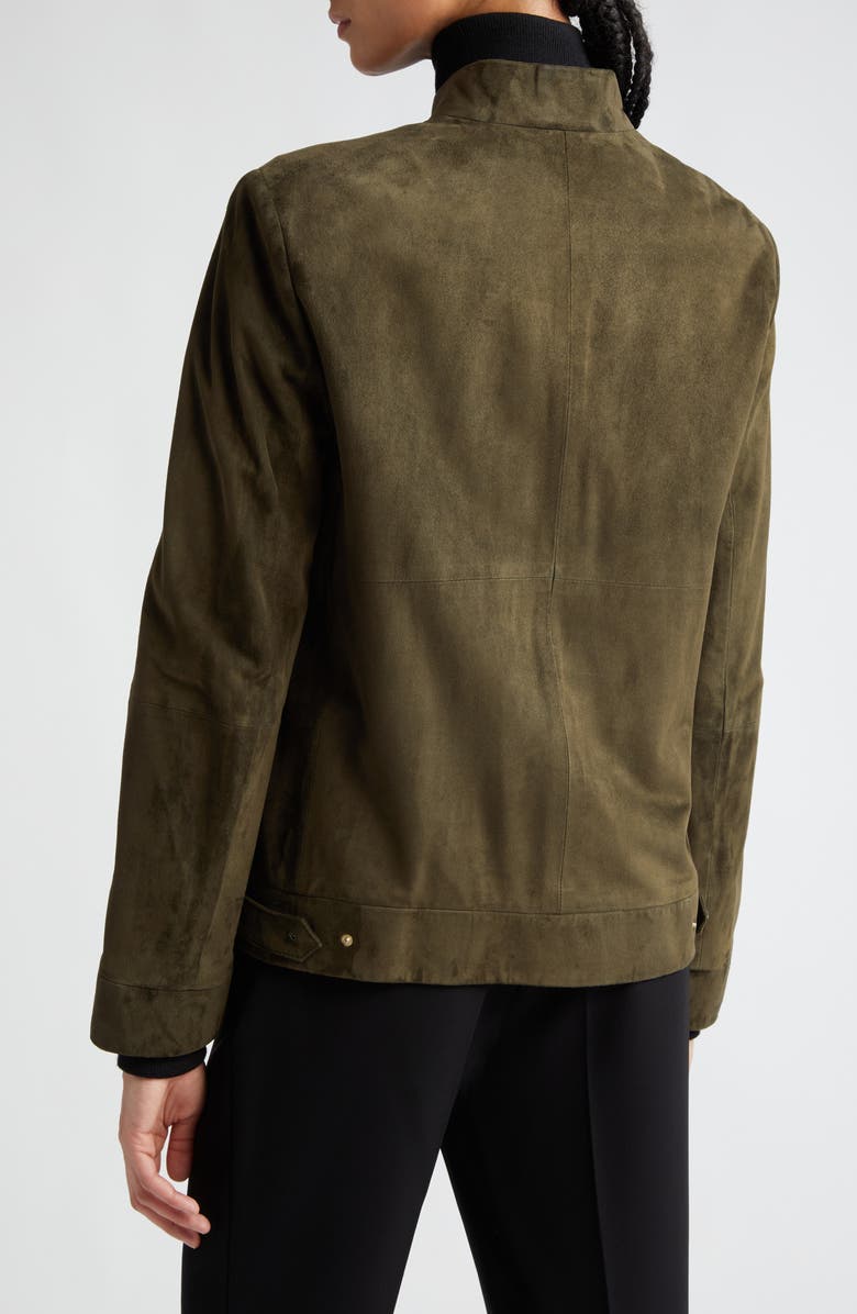Max Mara Jene Suede Biker Jacket, Alternate, color, 